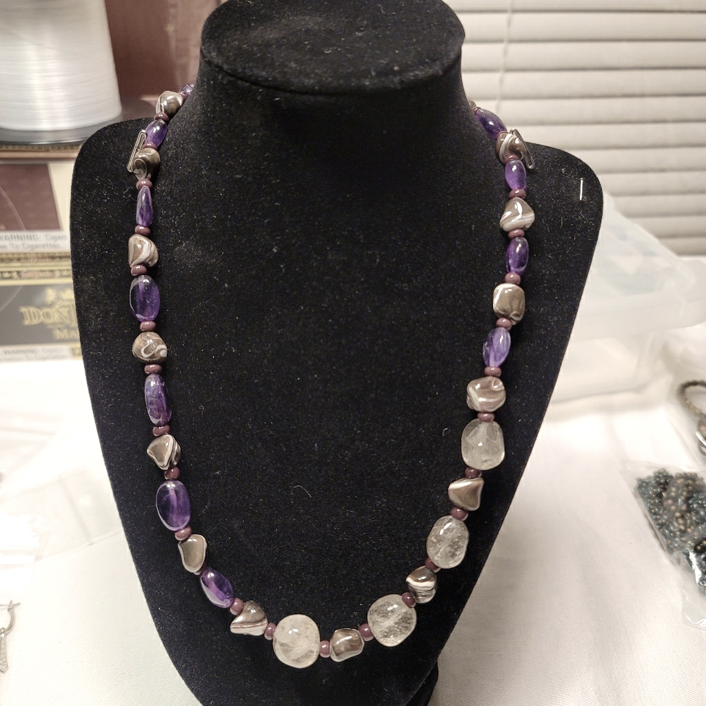 Amethyst And Quartz Necklace